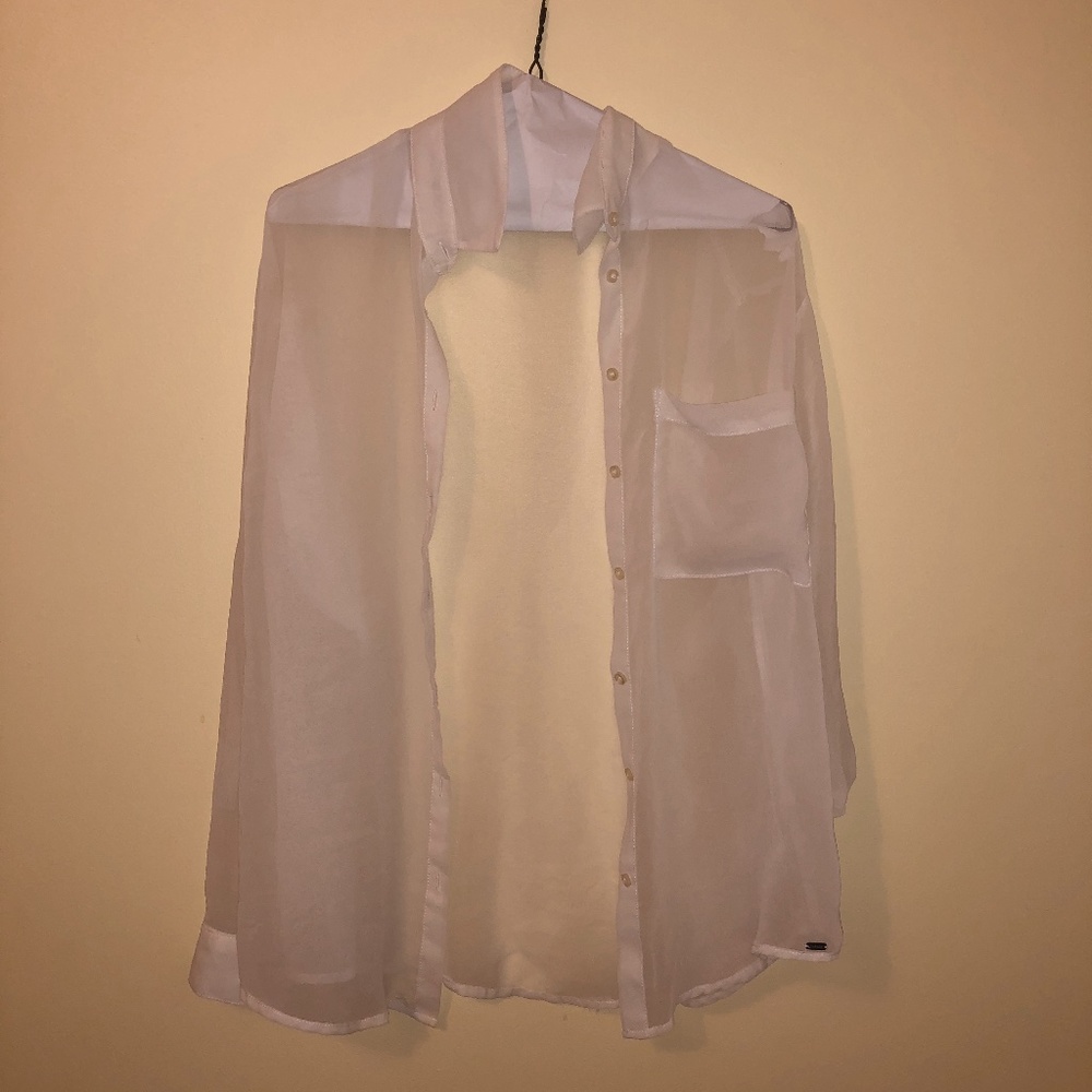 Sheer Garage Button Up Blouse